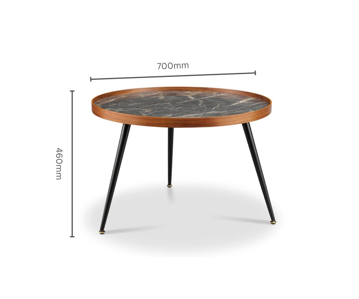 Jual Furnishings Siena Coffee Table Walnut & Black Marble Jf328