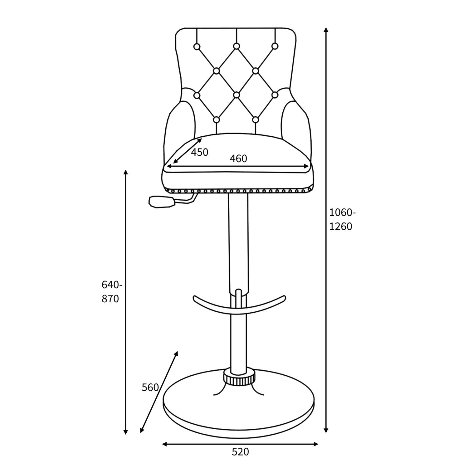 Hawksmoor Yellow Leather Match Luxury Bar Stool