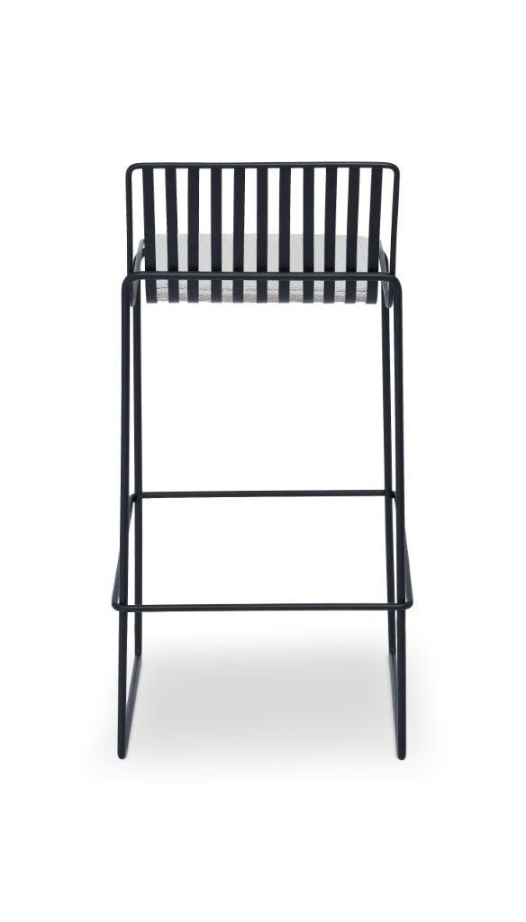 Gillmore Space Finn Bar Stool Silver Upholstered & Black Frame