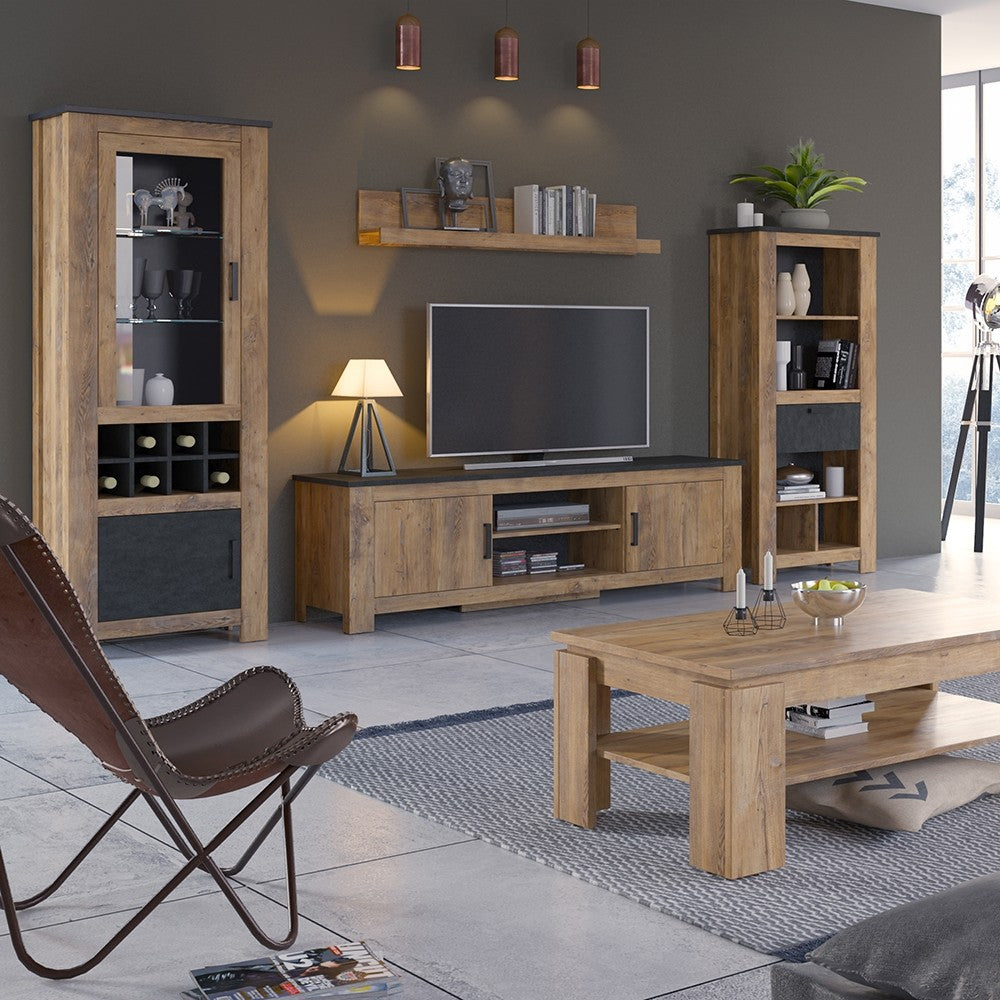Axton Marlo 1 Door 138 cm TV Cabinet In Chestnut And Matera Grey