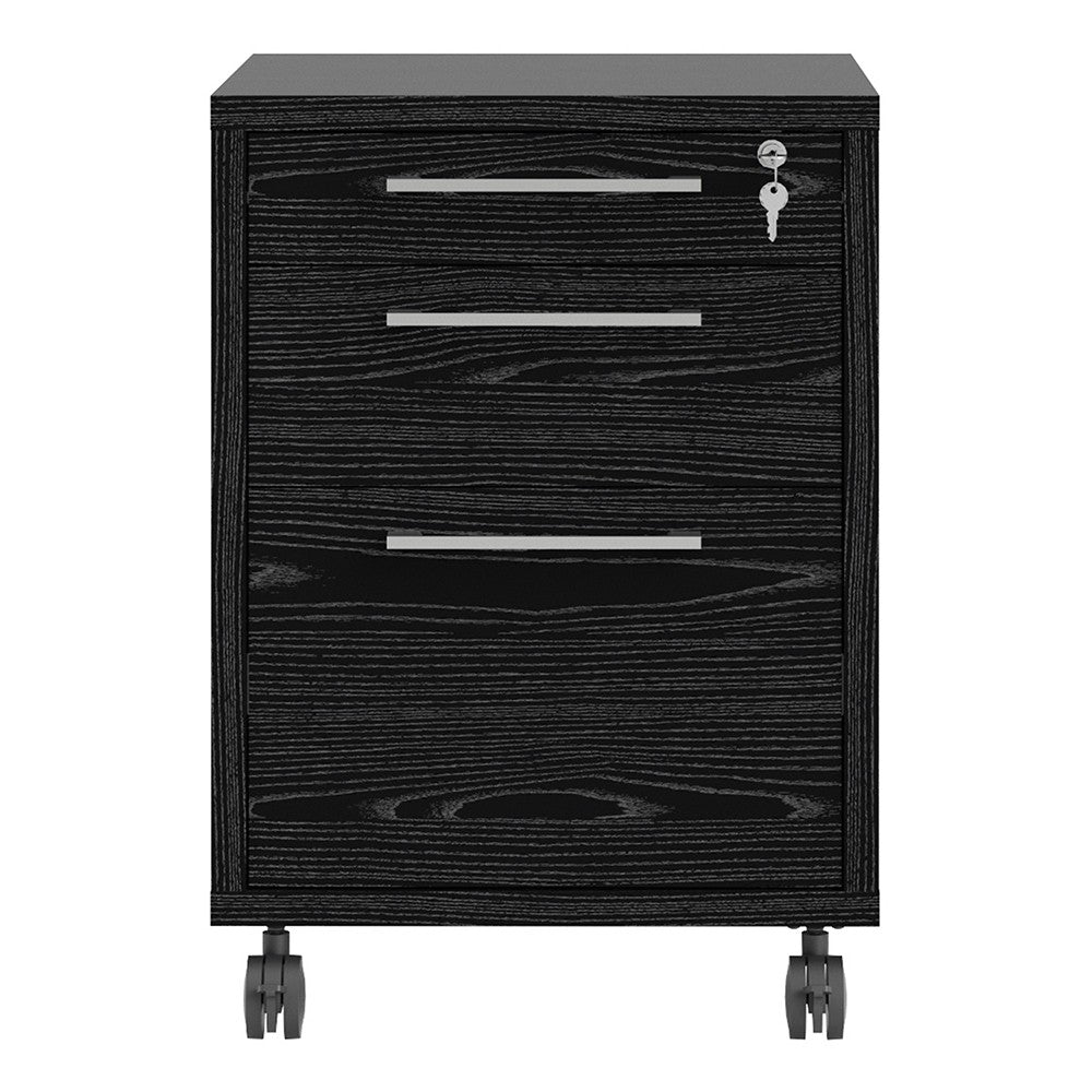 Axton Trinity Mobile file Cabinet In Black Woodgrain