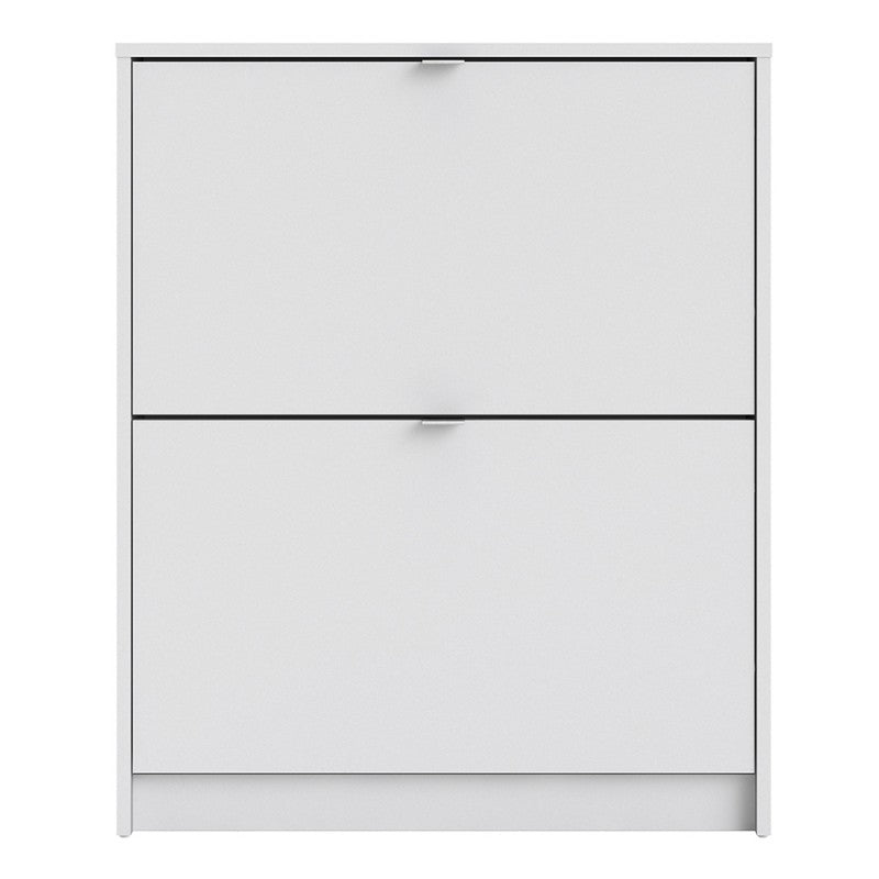 Axton Choctaw Shoe Cabinet With 2 Tilting Doors And 1 Layer In White