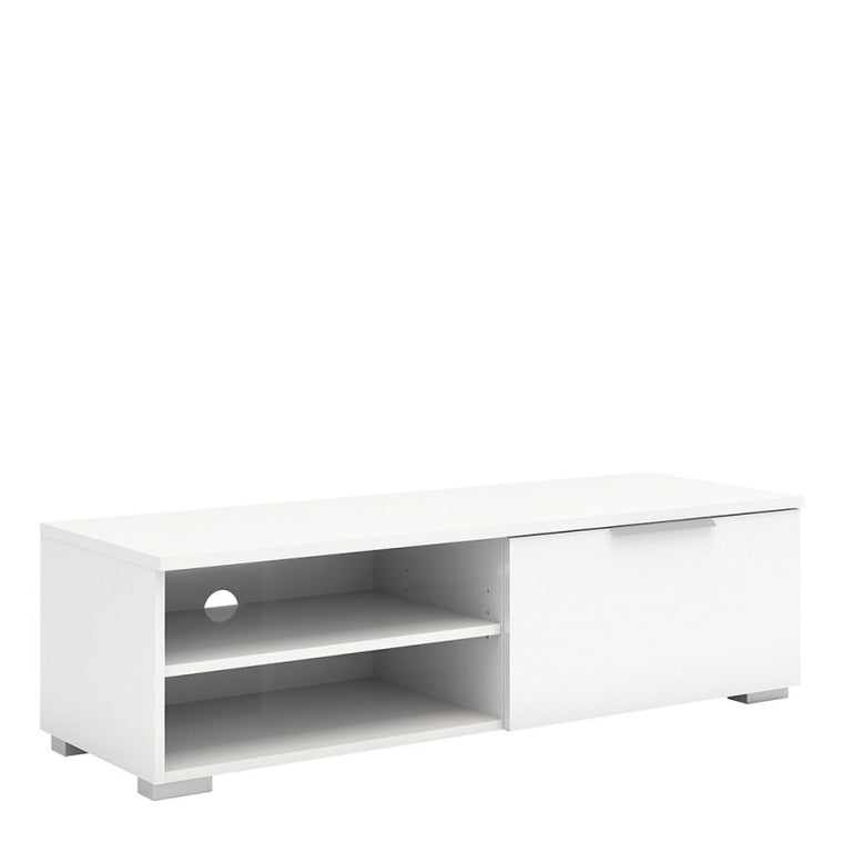 Axton Throggs TV Unit 1 Drawers 2 Shelf In White High Gloss