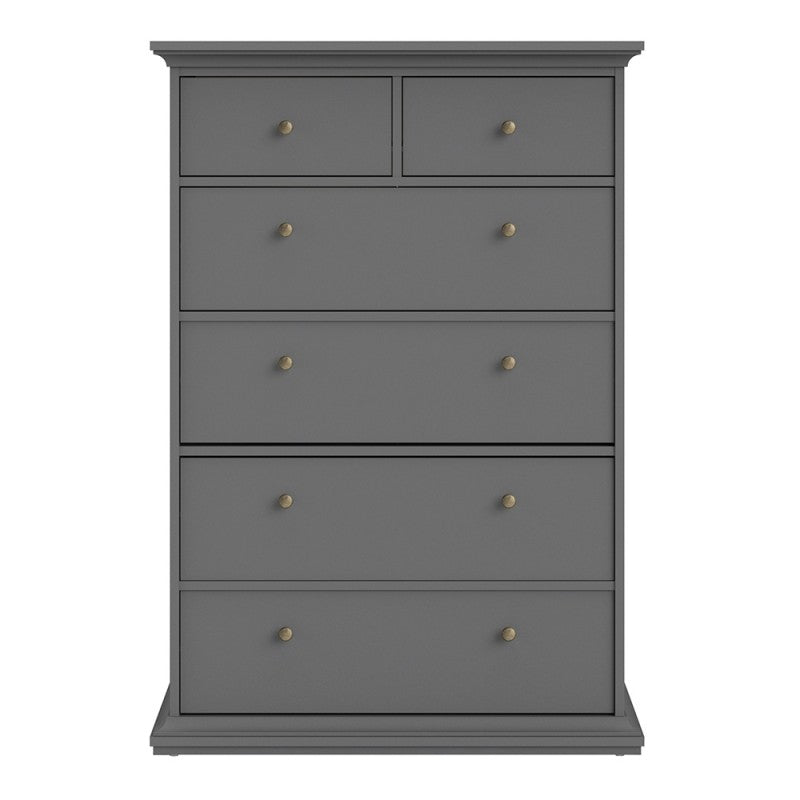 Axton Westchester  Chest of 6 Drawers In Matt Grey