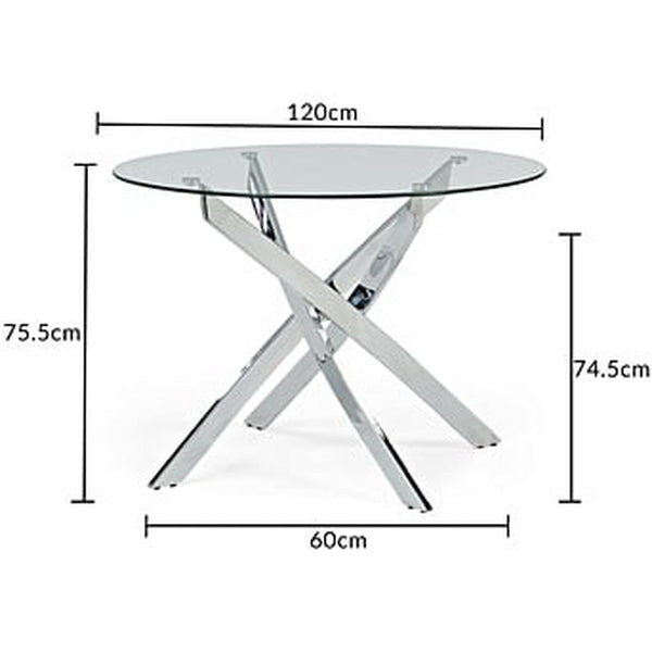 Daytona 120cm Glass Round Dining Table