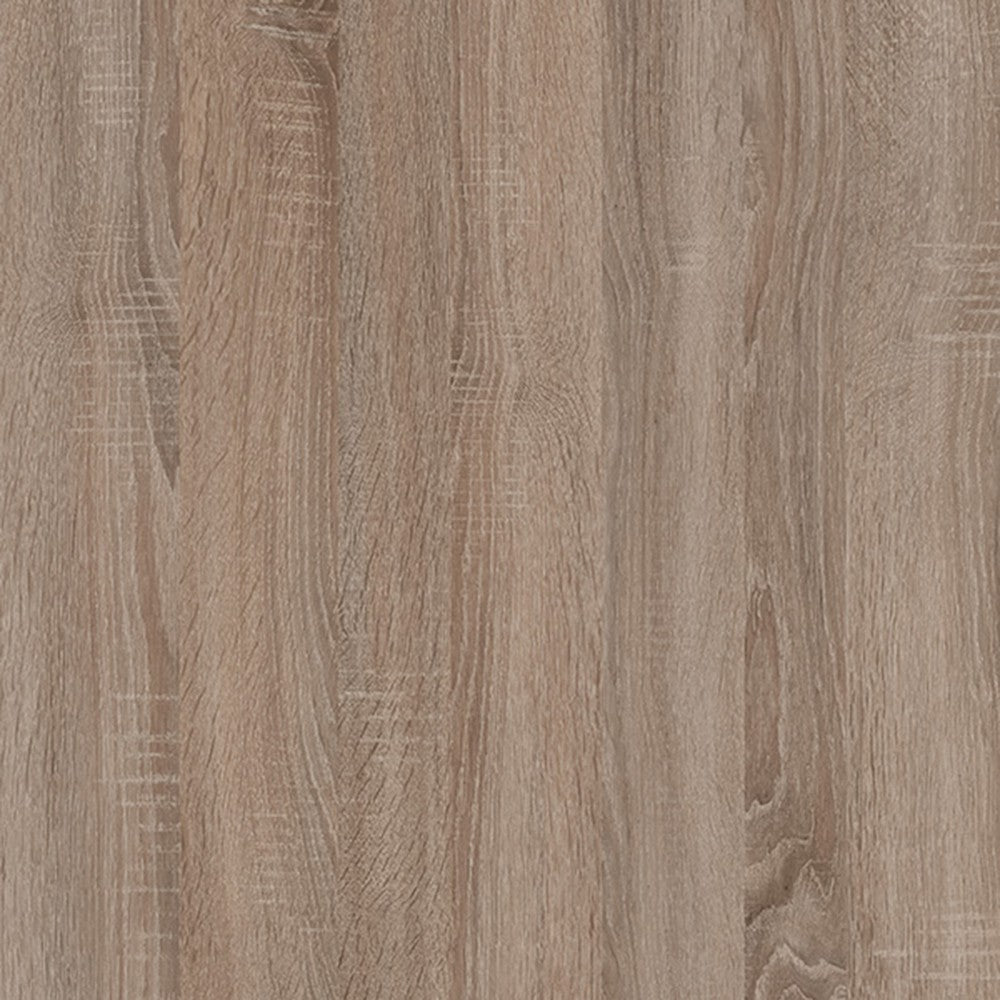 Axton Norwood Living Tall Glazed Wide Display Unit (LHD) In White With A Truffle Oak Trim