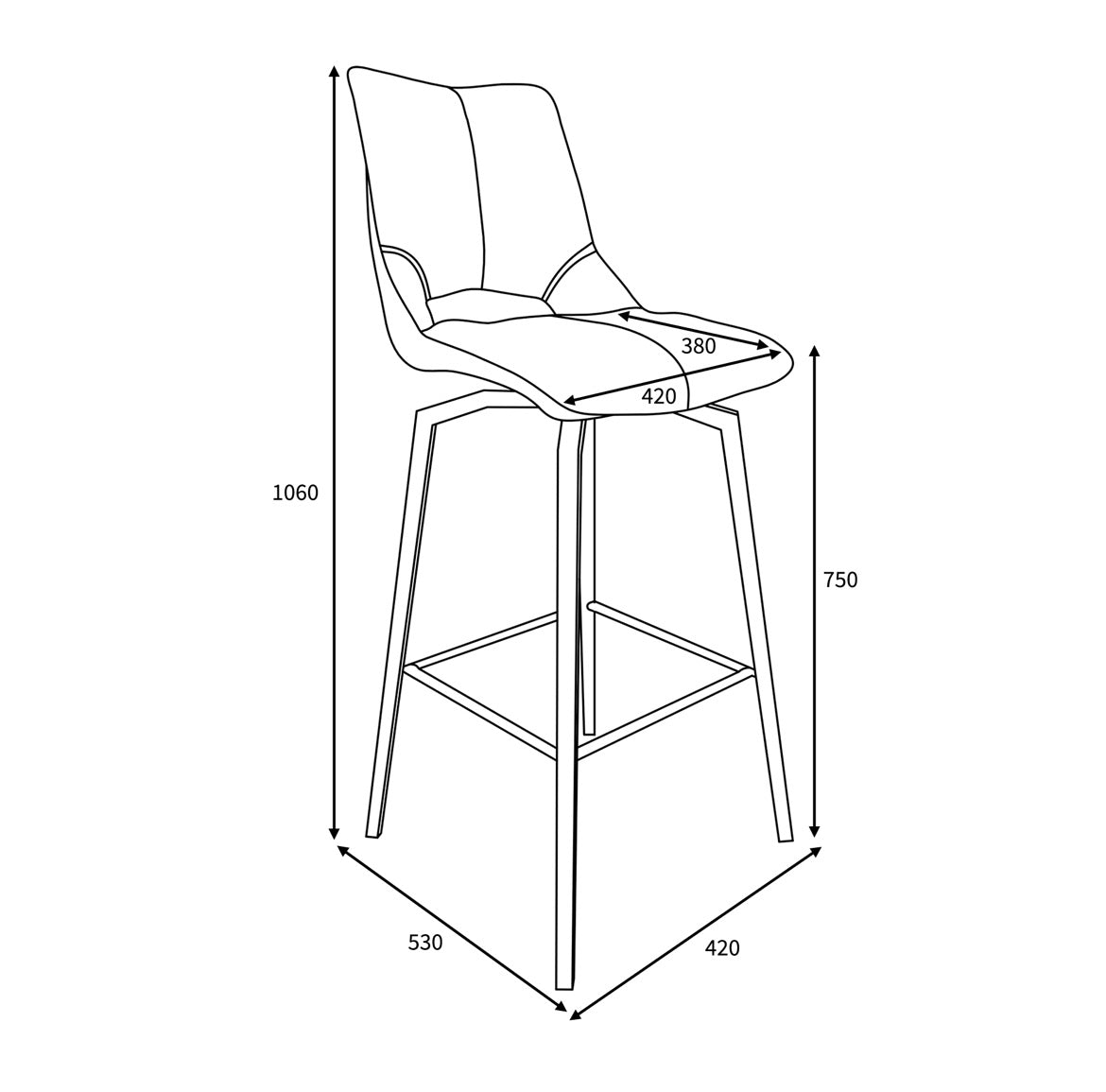 Hawksmoor Mako Medallion Yellow Leather Match Swivel Bar Chair