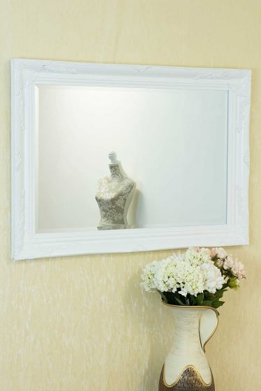 Carrington White Wall Mirror 110 x 79 CM